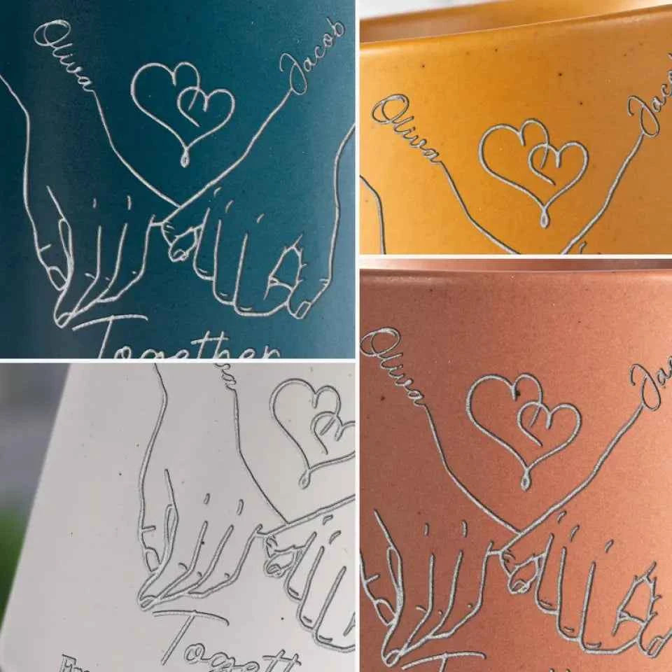 Personalized Pottery Mug - "Together Forever" - CustomLove