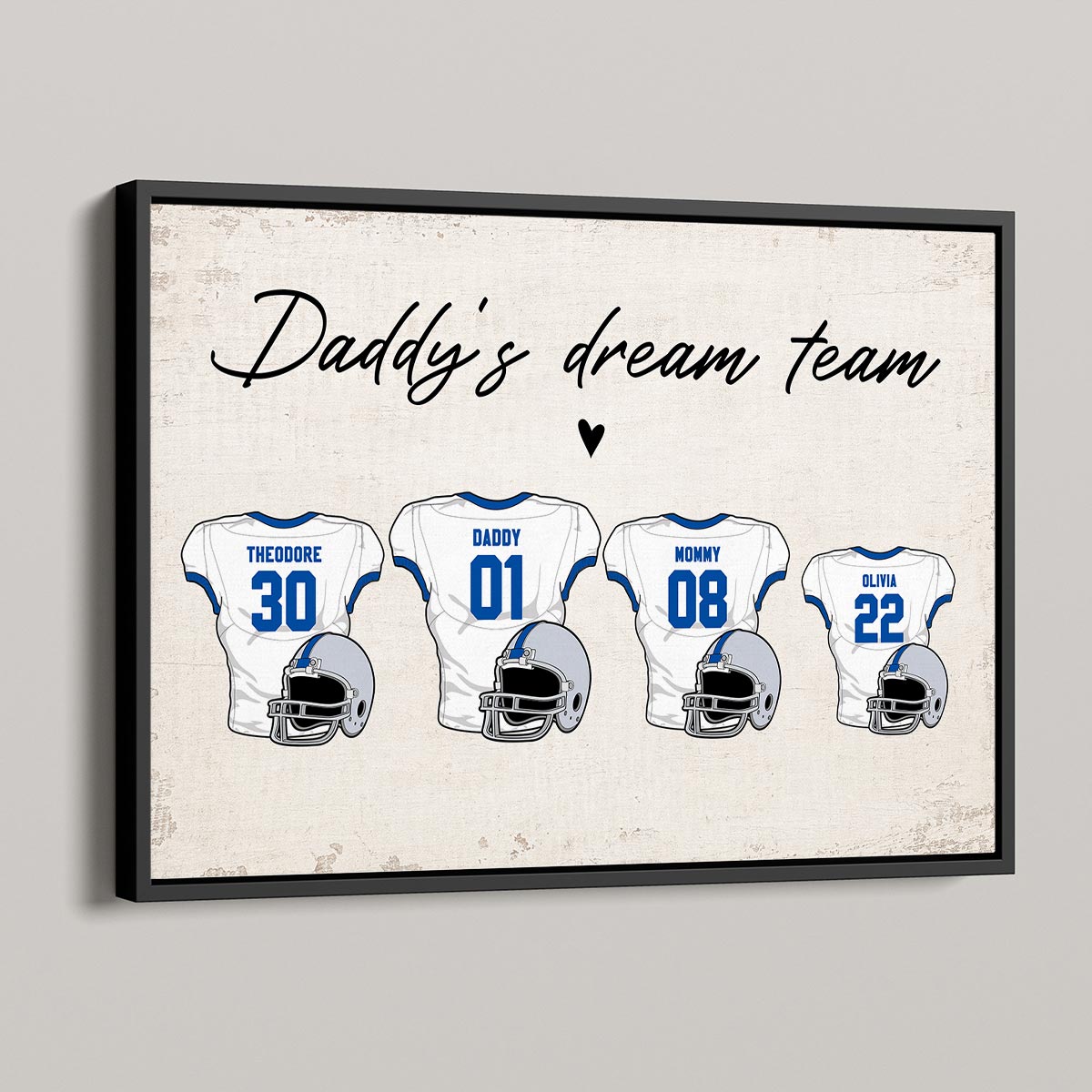 Personalized Canvas - Daddy‘s Dream Team American Football-CustomLove