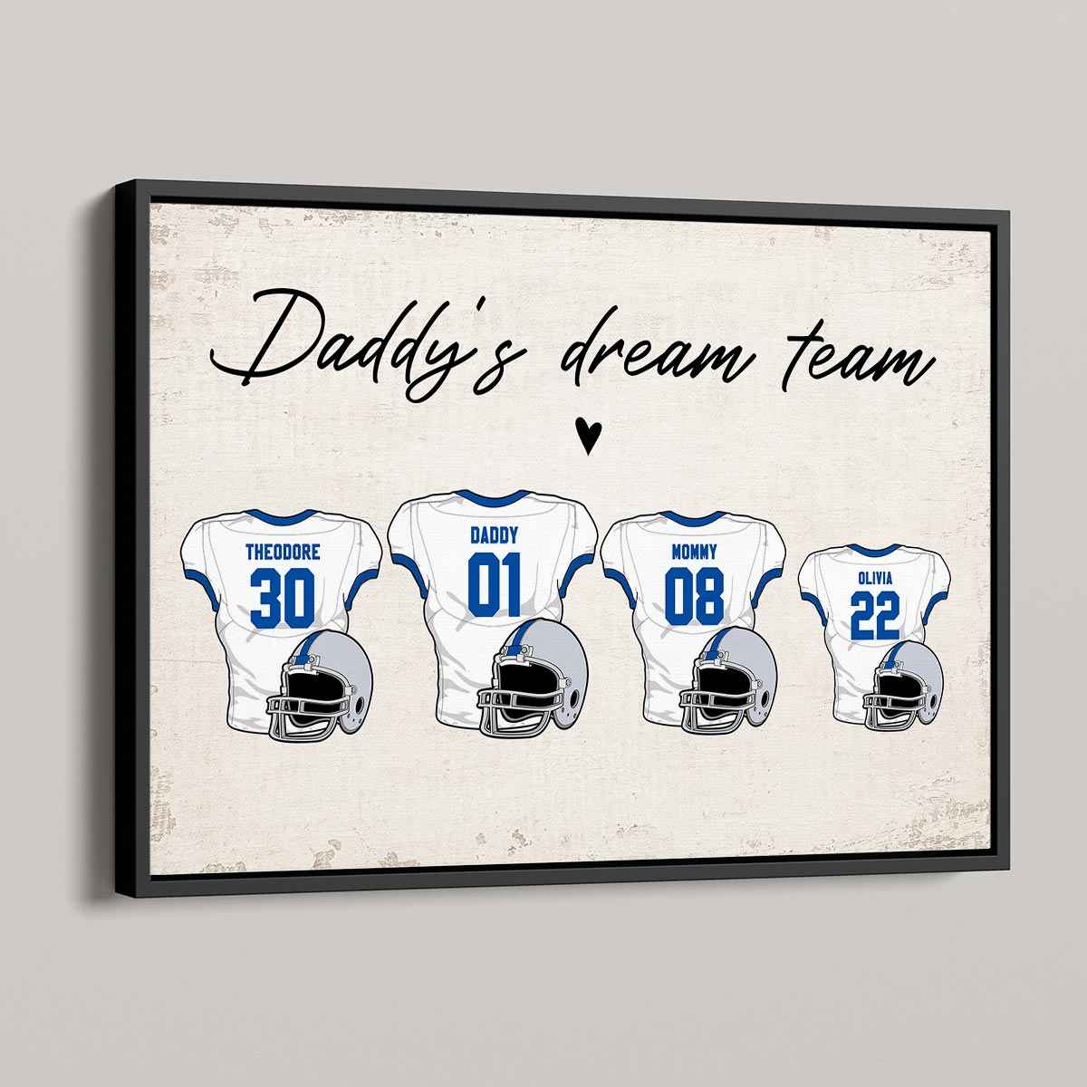 Personalized Canvas - Daddy‘s Dream Team American Football - CustomLove