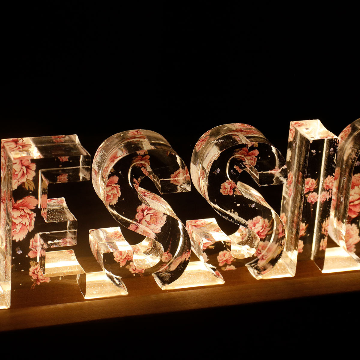 Personalized Custom Name LED Night Light - Birth Month Flower-CustomLove