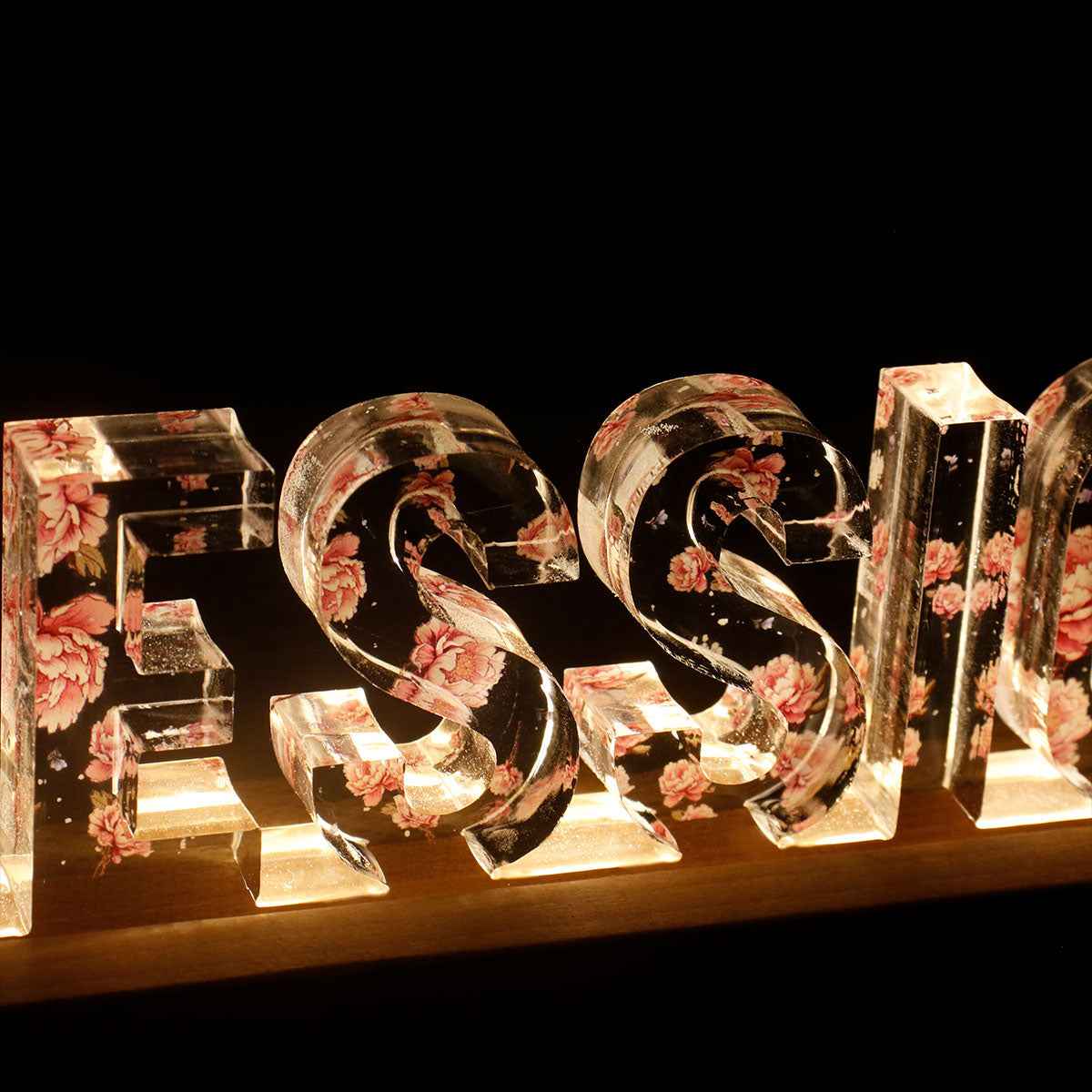 Personalized Custom Name LED Night Light - Birth Month Flower - CustomLove