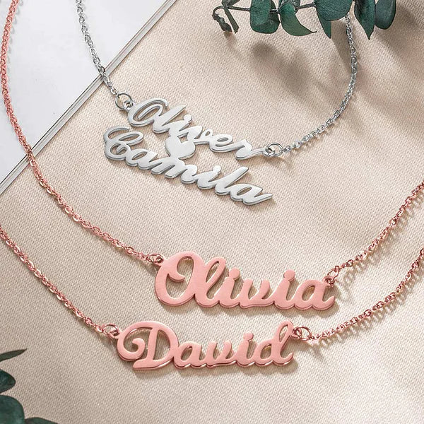 Custom Double Layer Names Necklace-CustomLove