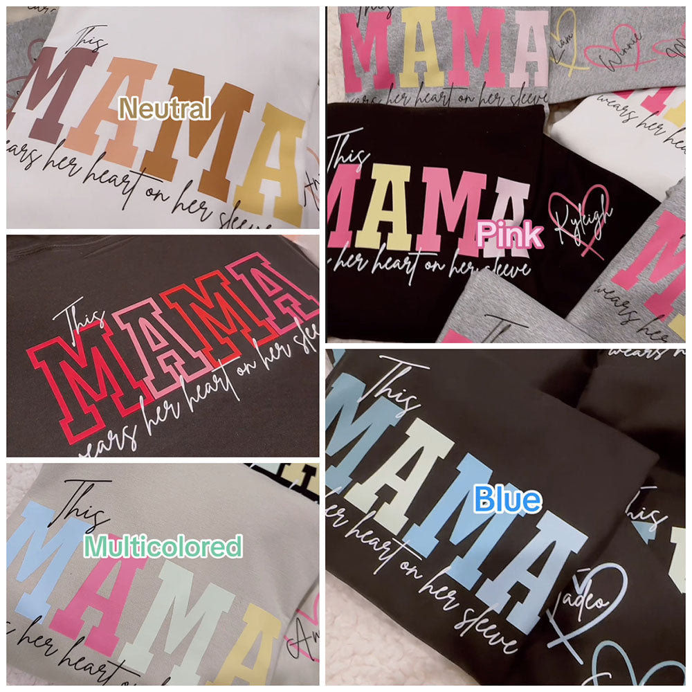 Personalized Heart On Sleeve with Kid Names on Sleeves-CustomLove