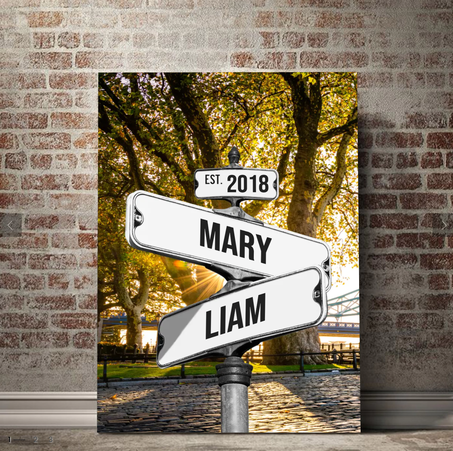 Custom Vintage Street Sign Canvas - Personalized Couple Names & Date of Love Anniversary Wall Decor - CustomLove