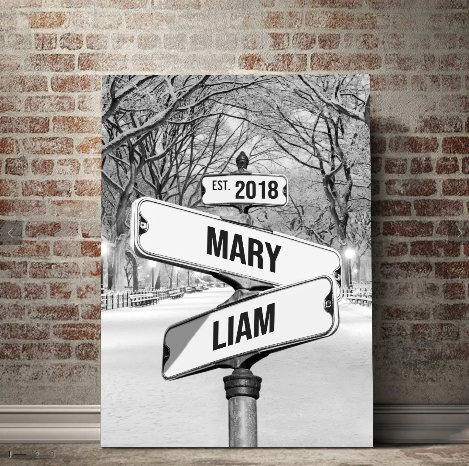 Custom Vintage Street Sign Canvas - Personalized Couple Names & Date of Love Anniversary Wall Decor - CustomLove