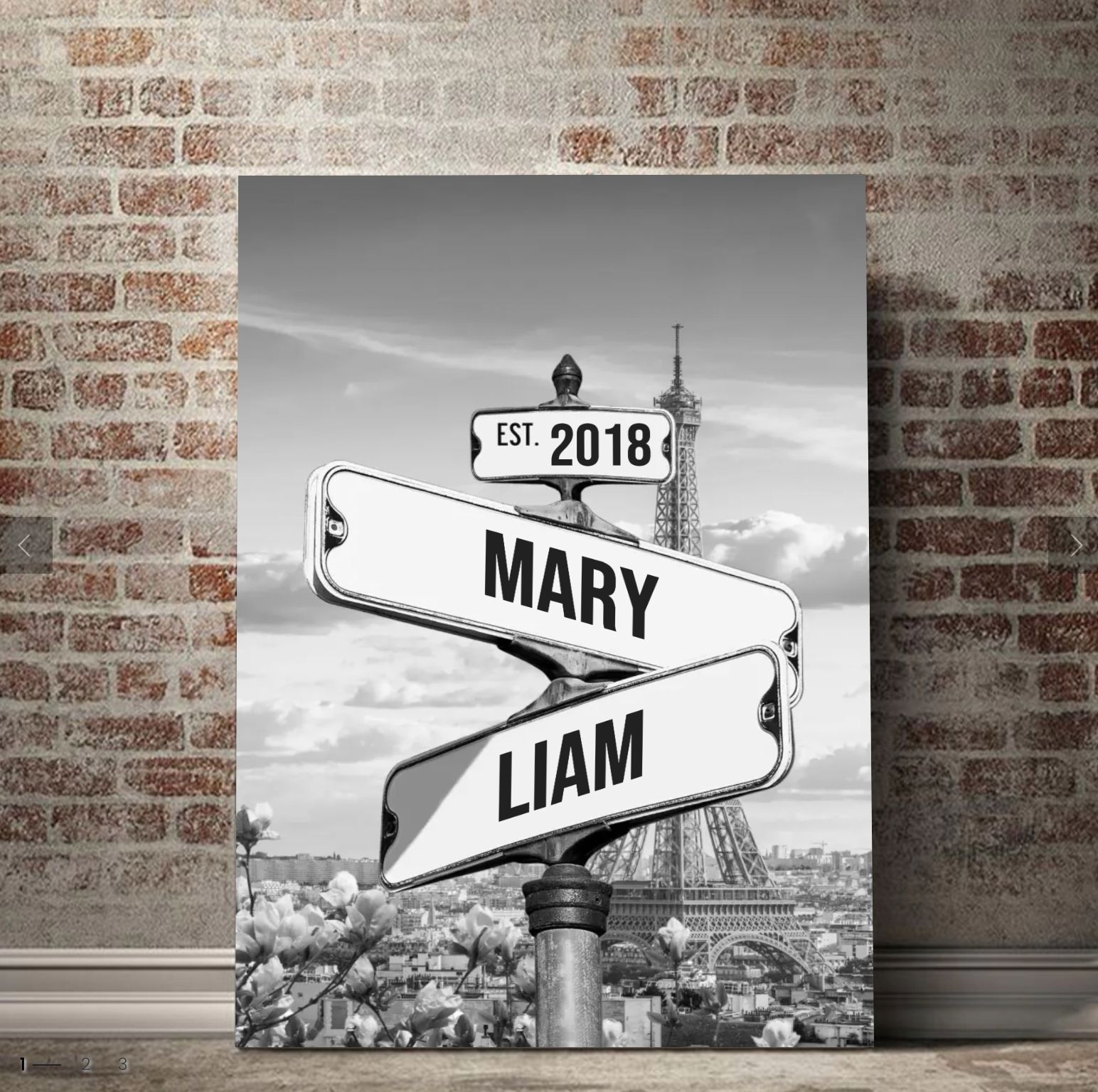 Custom Vintage Street Sign Canvas - Personalized Couple Names & Date of Love Anniversary Wall Decor - CustomLove
