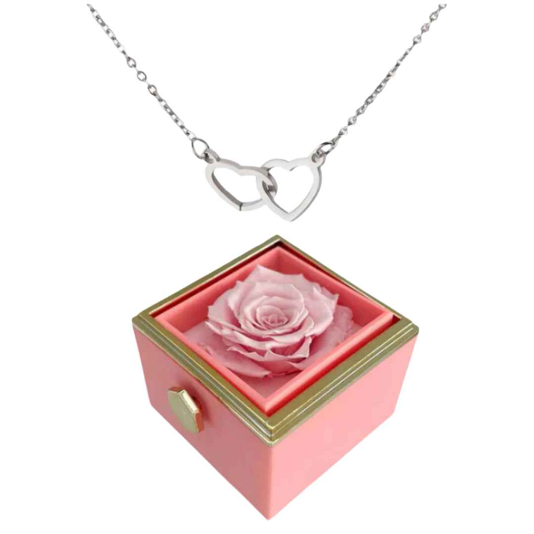 Eternal Rose Box – Engraved Heart Necklace & Timeless Gift - CustomLove