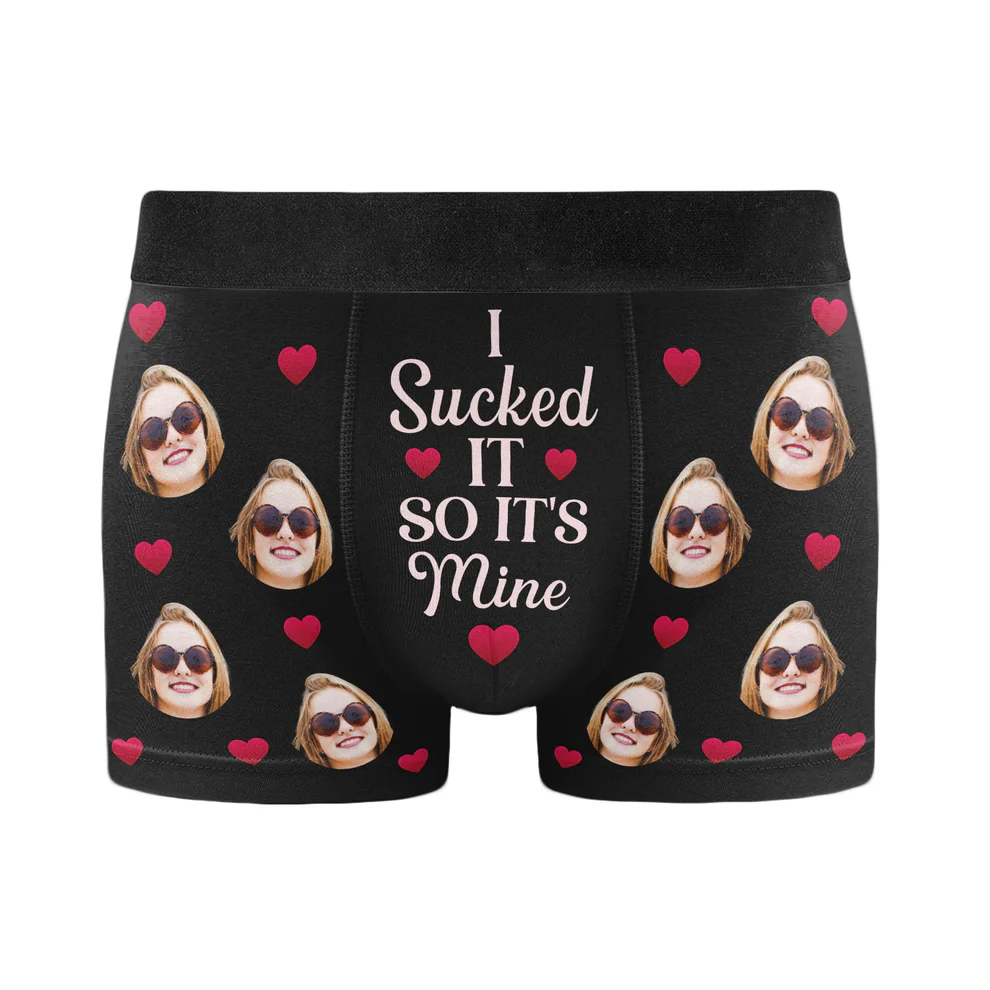 Personalized Photo Men's Boxer Briefs - I Sucked it So It's Mine-CustomLove