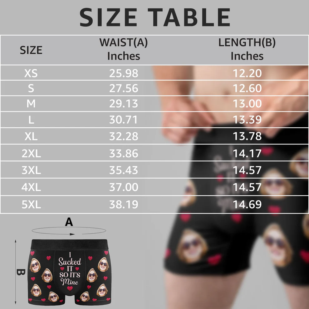 Personalized Photo Men's Boxer Briefs - I Sucked it So It's Mine-CustomLove