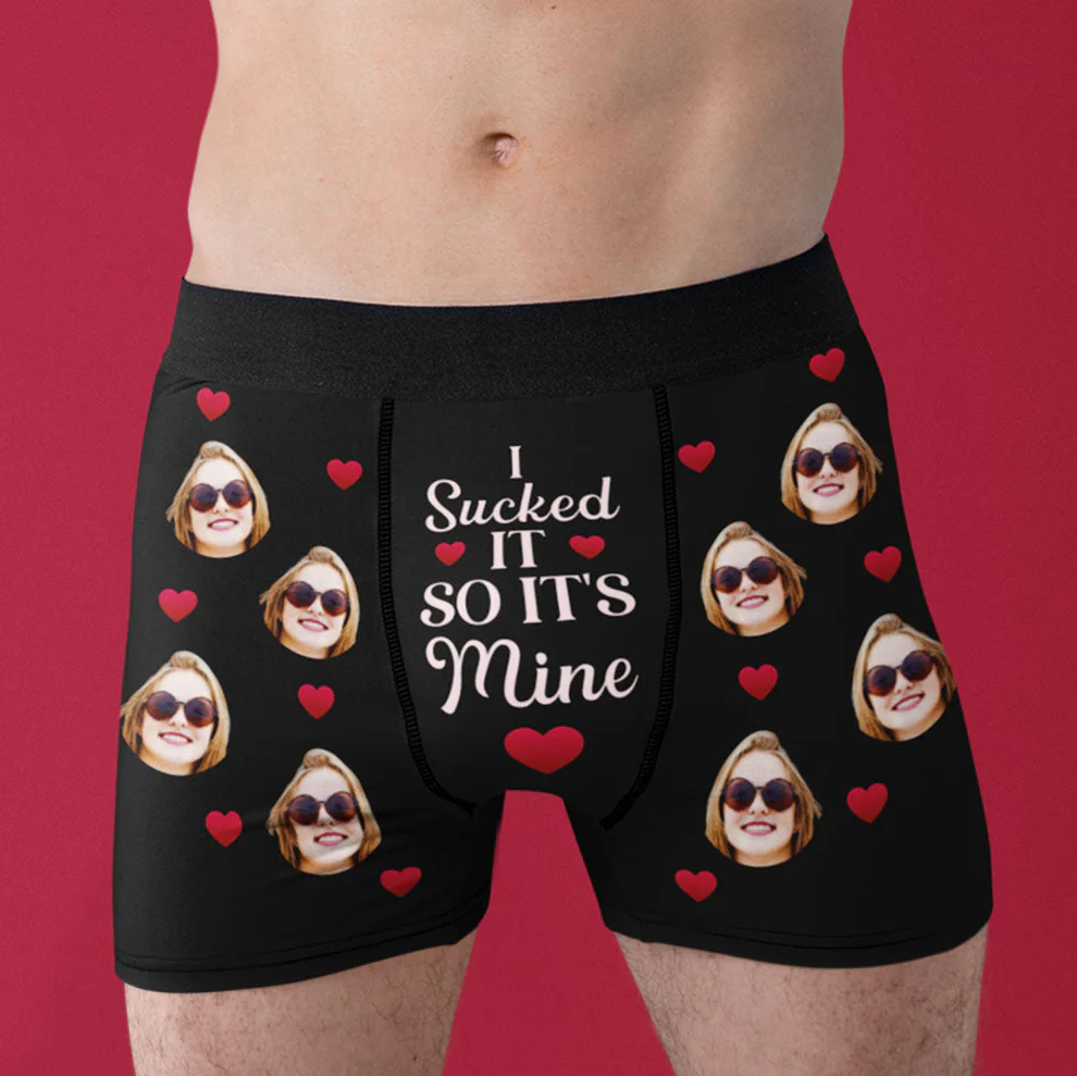 Personalized Photo Men's Boxer Briefs - I Sucked it So It's Mine-CustomLove