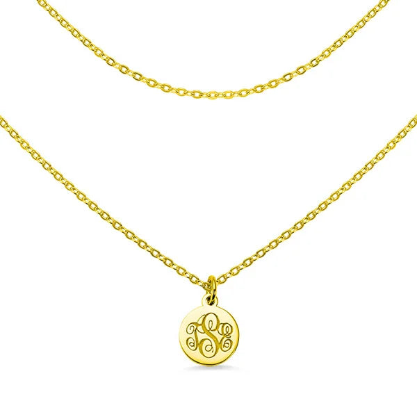 Personalized Gothic Letters Engraved Disc Choker Necklace-CustomLove
