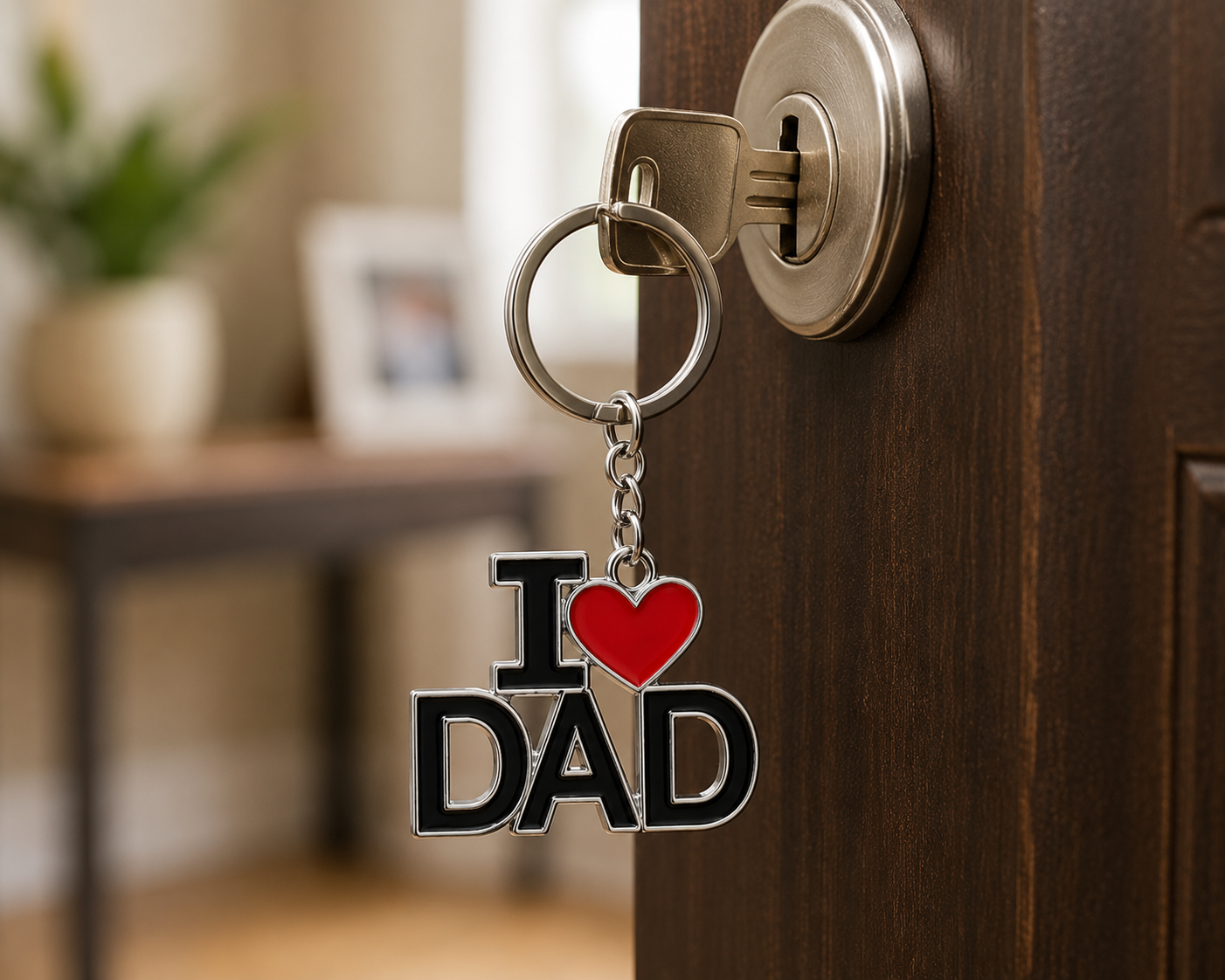 I Love Dad Heart Keychain - Perfect Father's Day Gift