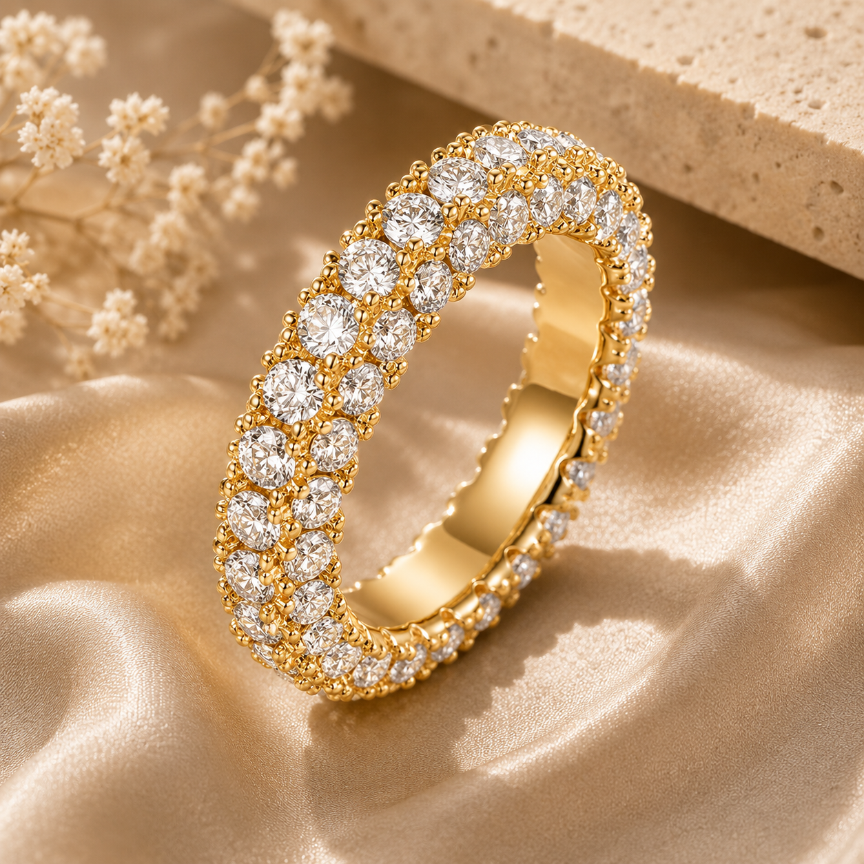 Women's Multi Row Pavé Cubic Zirconia Ring - CustomLove