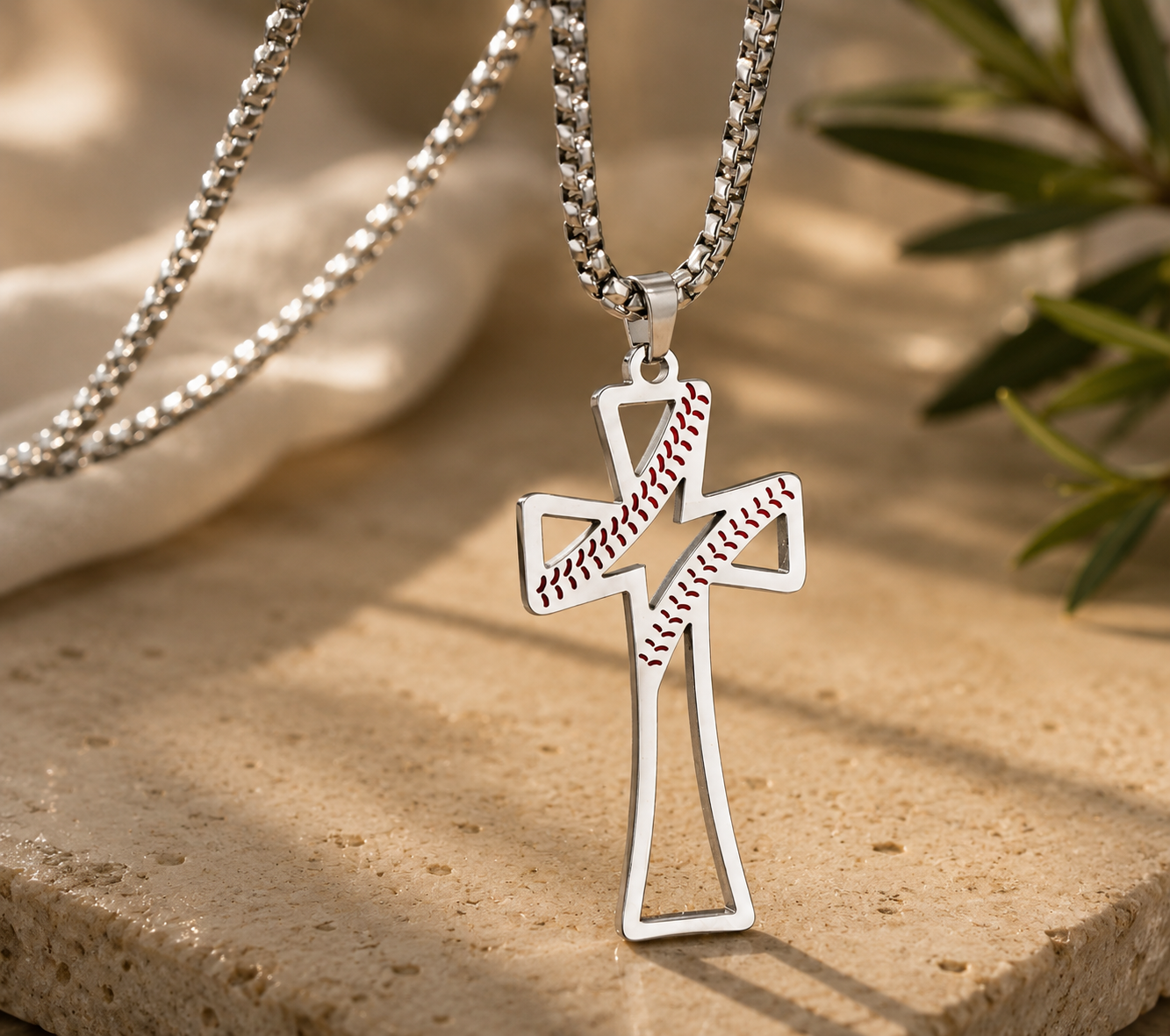 Stainless Steel Baseball Cross Pendant Necklace for Men – Hip Hop Streetwear Jewelry - CustomLove