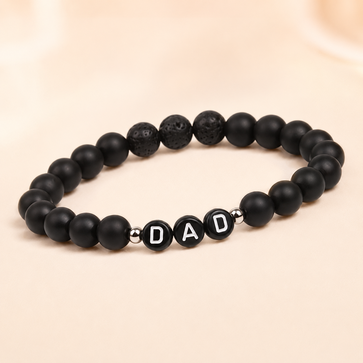 Dad Beaded Bracelet – Natural Stone Stretch Bracelet for Men