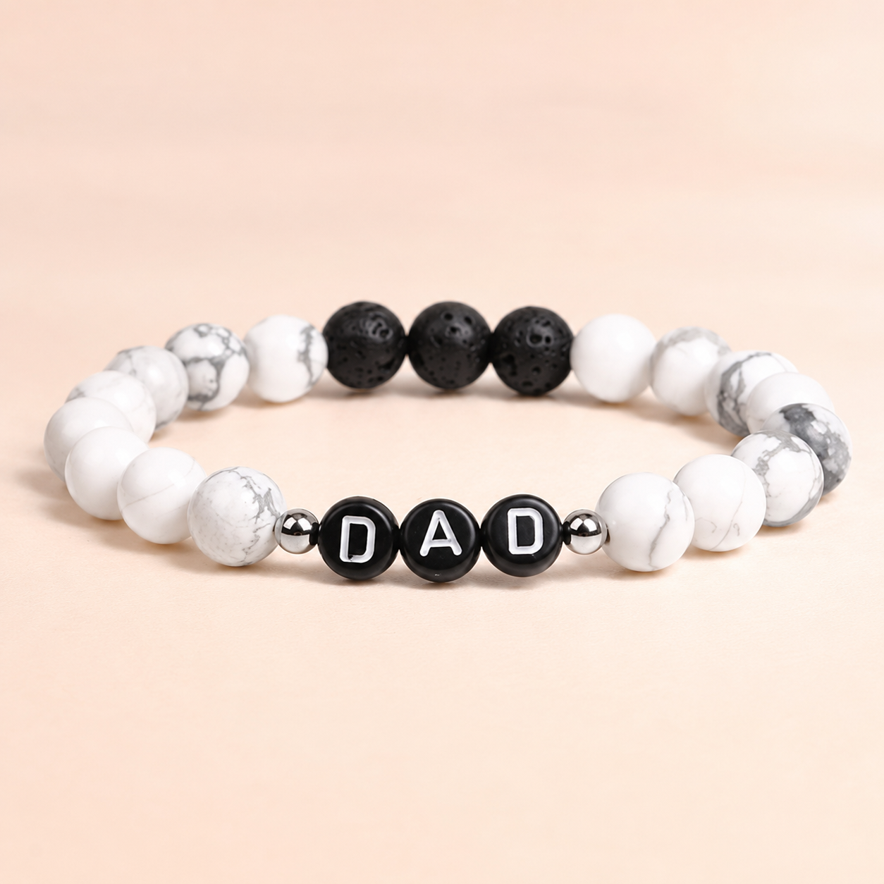 Dad Beaded Bracelet – Natural Stone Stretch Bracelet for Men