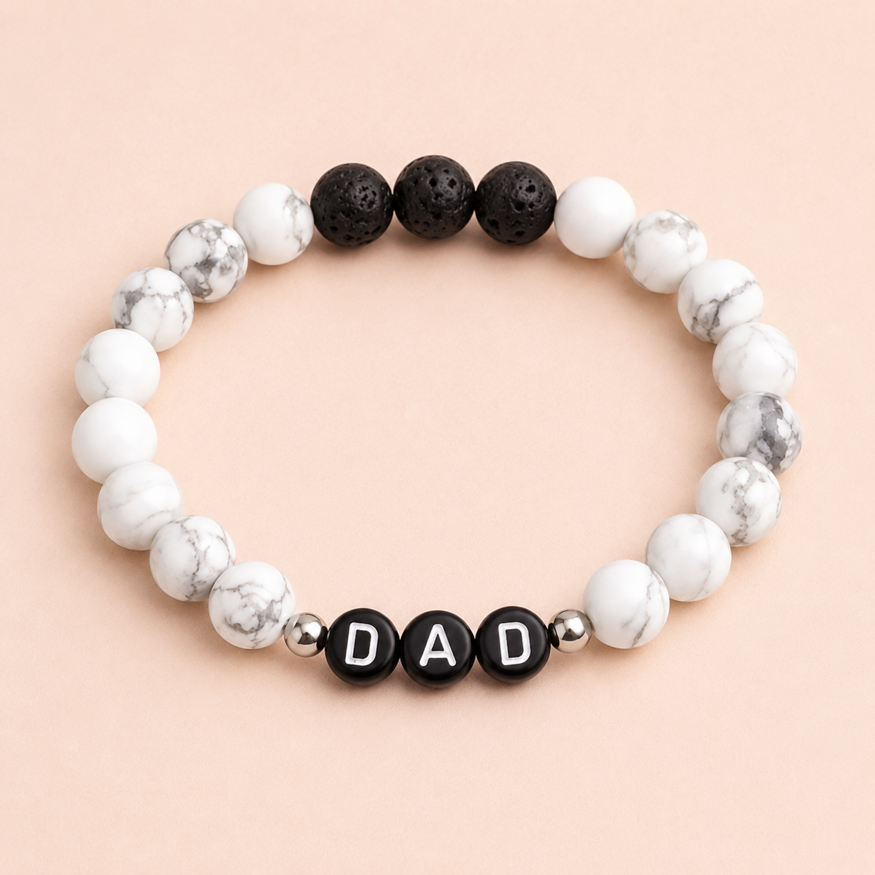 Dad Beaded Bracelet – Natural Stone Stretch Bracelet for Men