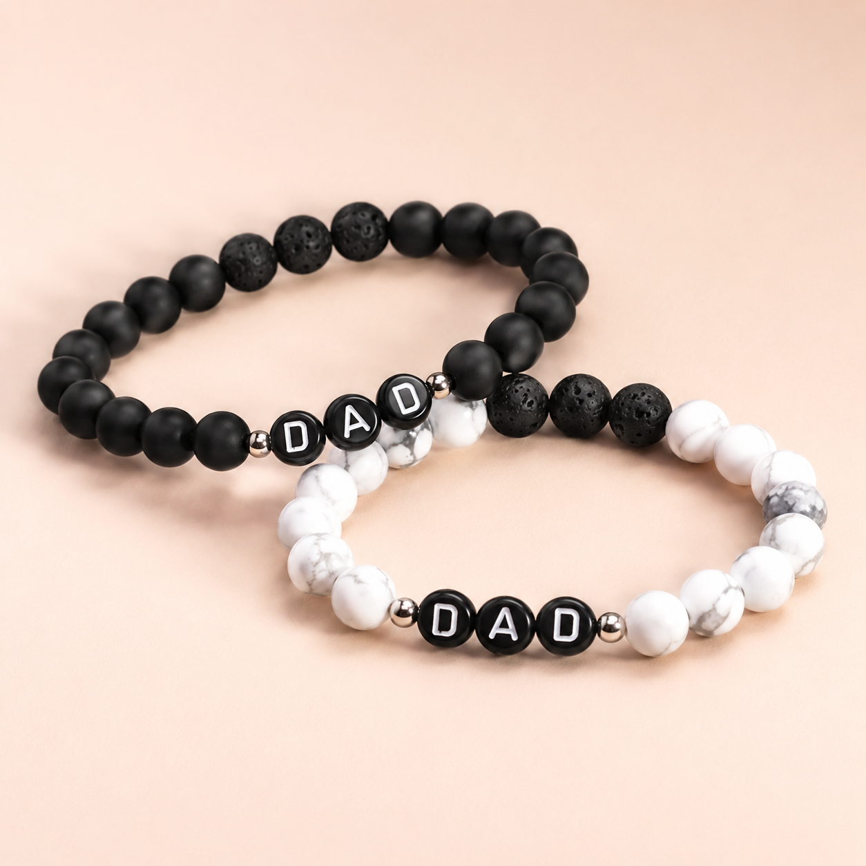 Dad Beaded Bracelet – Natural Stone Stretch Bracelet for Men