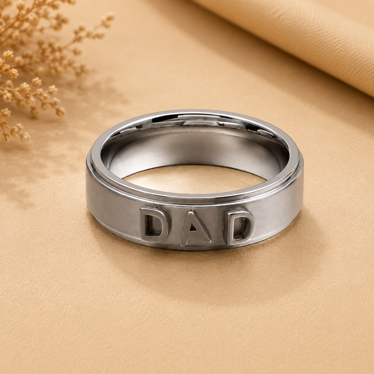 DAD Statement Ring – Stainless Steel Signet Design