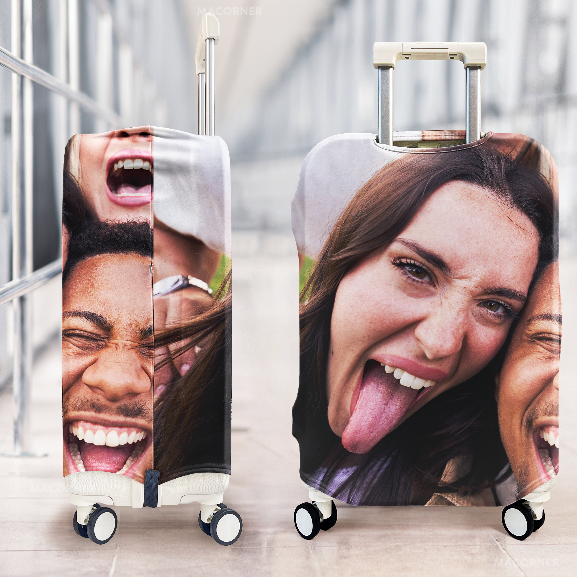 Personalized Photo Luggage Cover - CustomLove