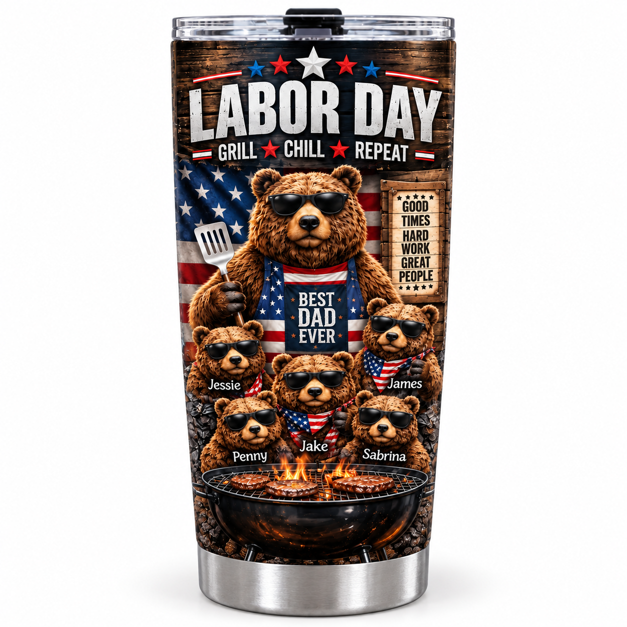 Grill Crew™ Personalized Labor Day Family Tumbler