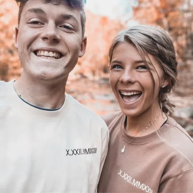 Custom Roman Numeral Date Sweater-CustomLove
