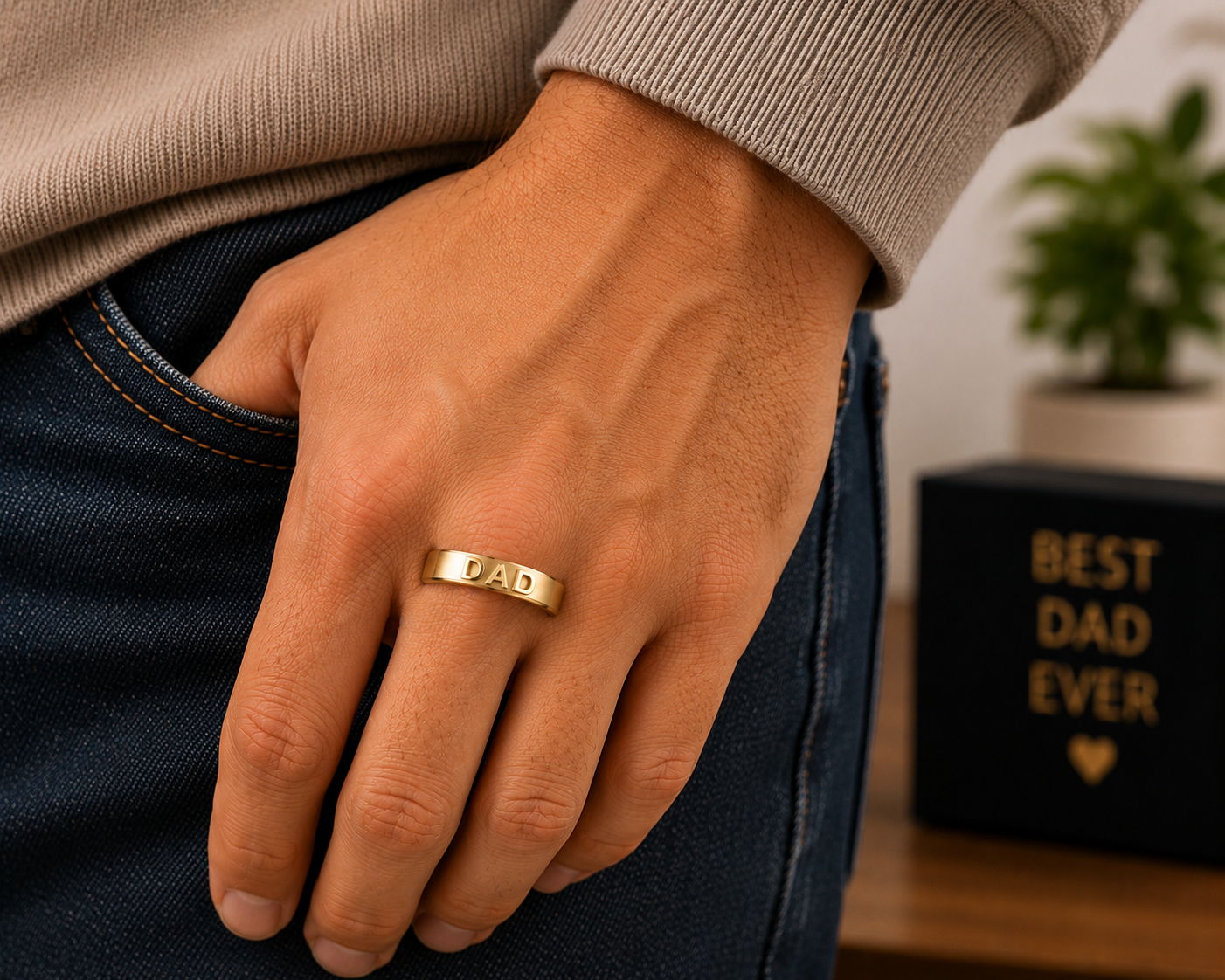 DAD Statement Ring – Stainless Steel Signet Design