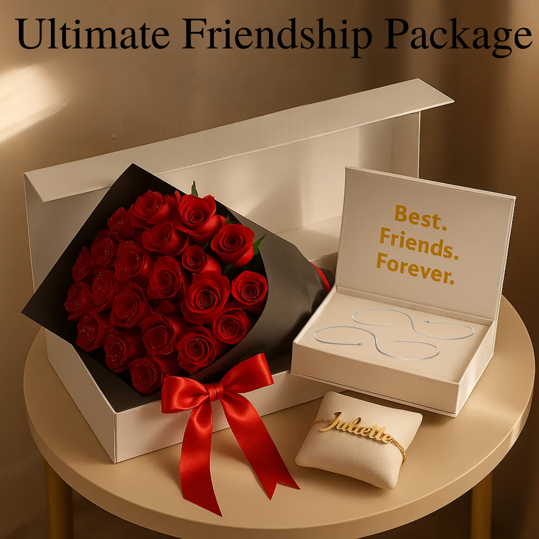 12 Glitter Rose Bouquet - Ultimate Friendship Package