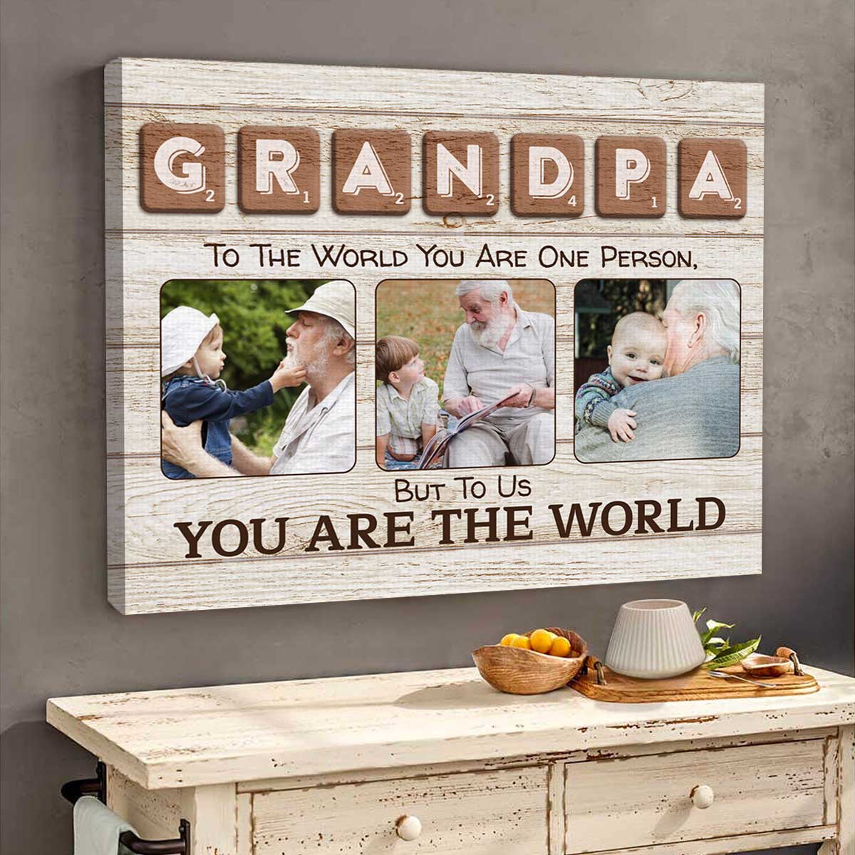 Daddy You Are The World Custom Canvas-CustomLove
