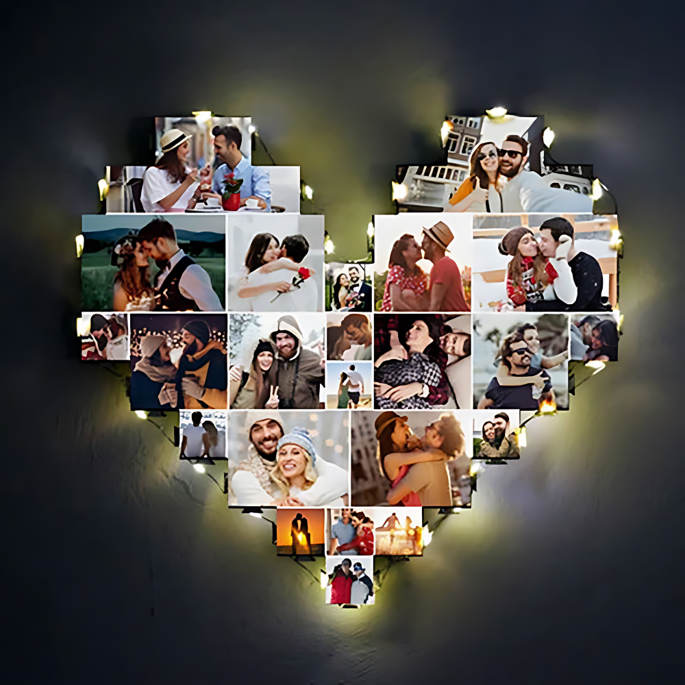 Personalized Picture Lamp - Heart Shaped - CustomLove