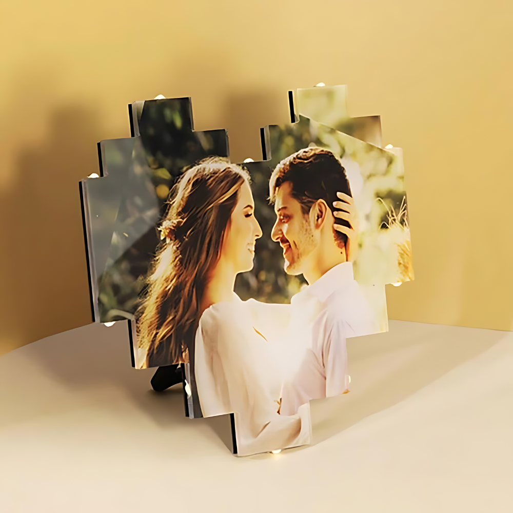 Personalized Picture Lamp - Heart Shaped - CustomLove