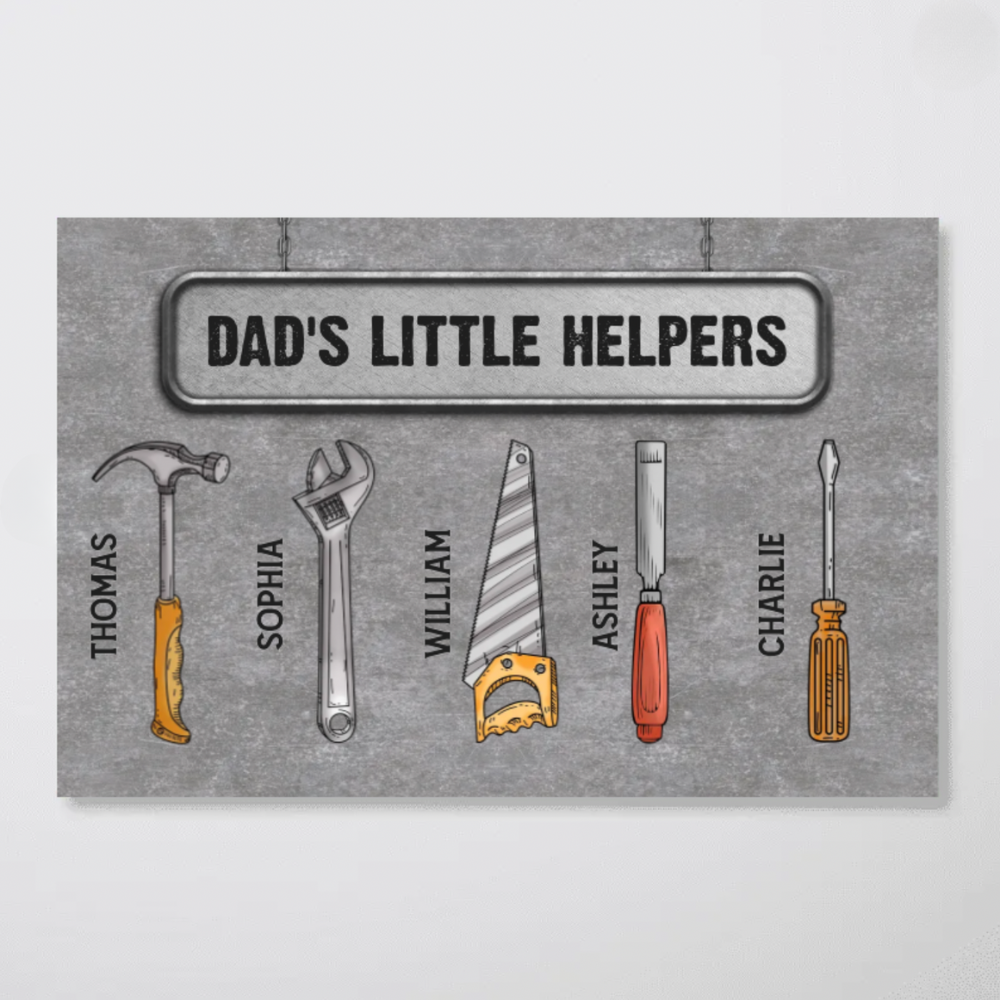 Personalized Canvas - Dad's Little Helpers - CustomLove