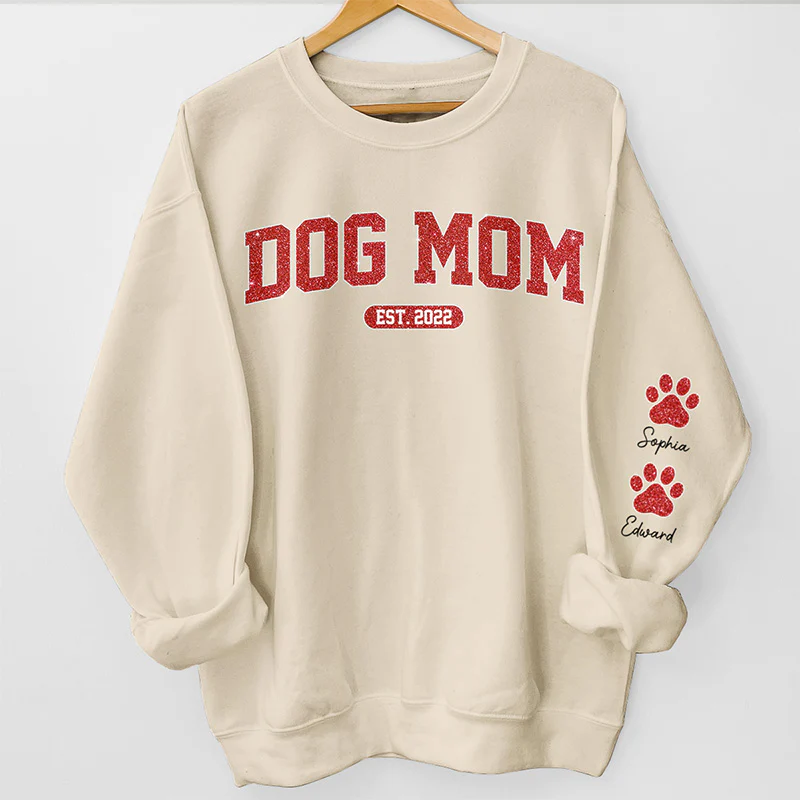 Personalized Unisex Sweatshirt With Design On Sleeve - I'm A Cool Dog/Cat Mama-CustomLove