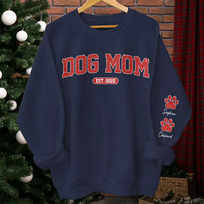 Personalized Unisex Sweatshirt With Design On Sleeve - I'm A Cool Dog/Cat Mama-CustomLove