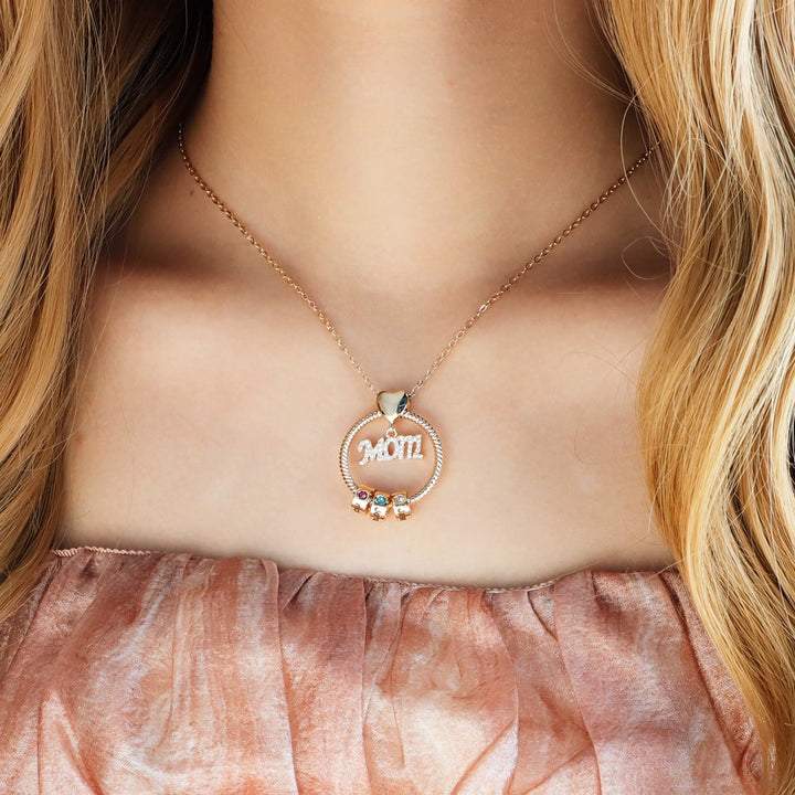 Engraved Mom Ring Pendant Necklace – Thoughtful Gift