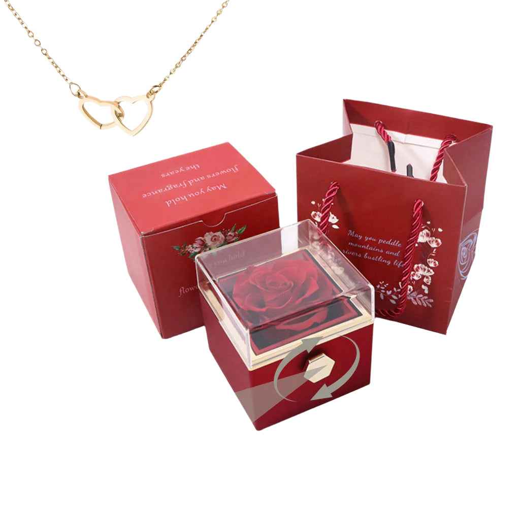Eternal Rose Box – Engraved Heart Necklace & Timeless Gift - CustomLove