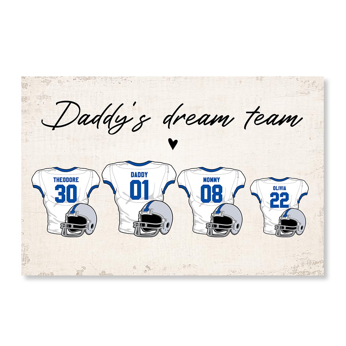 Personalized Canvas - Daddy‘s Dream Team American Football-CustomLove