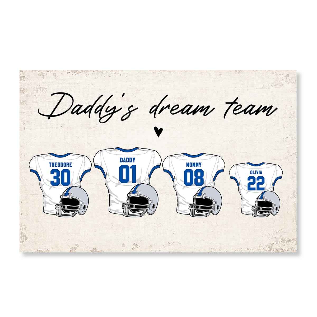 Personalized Canvas - Daddy‘s Dream Team American Football - CustomLove
