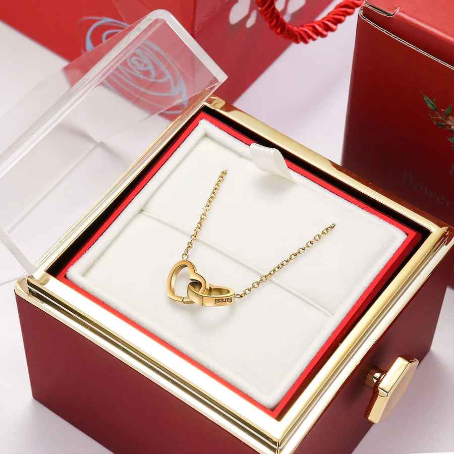 Eternal Rose Box – Engraved Heart Necklace & Timeless Gift - CustomLove