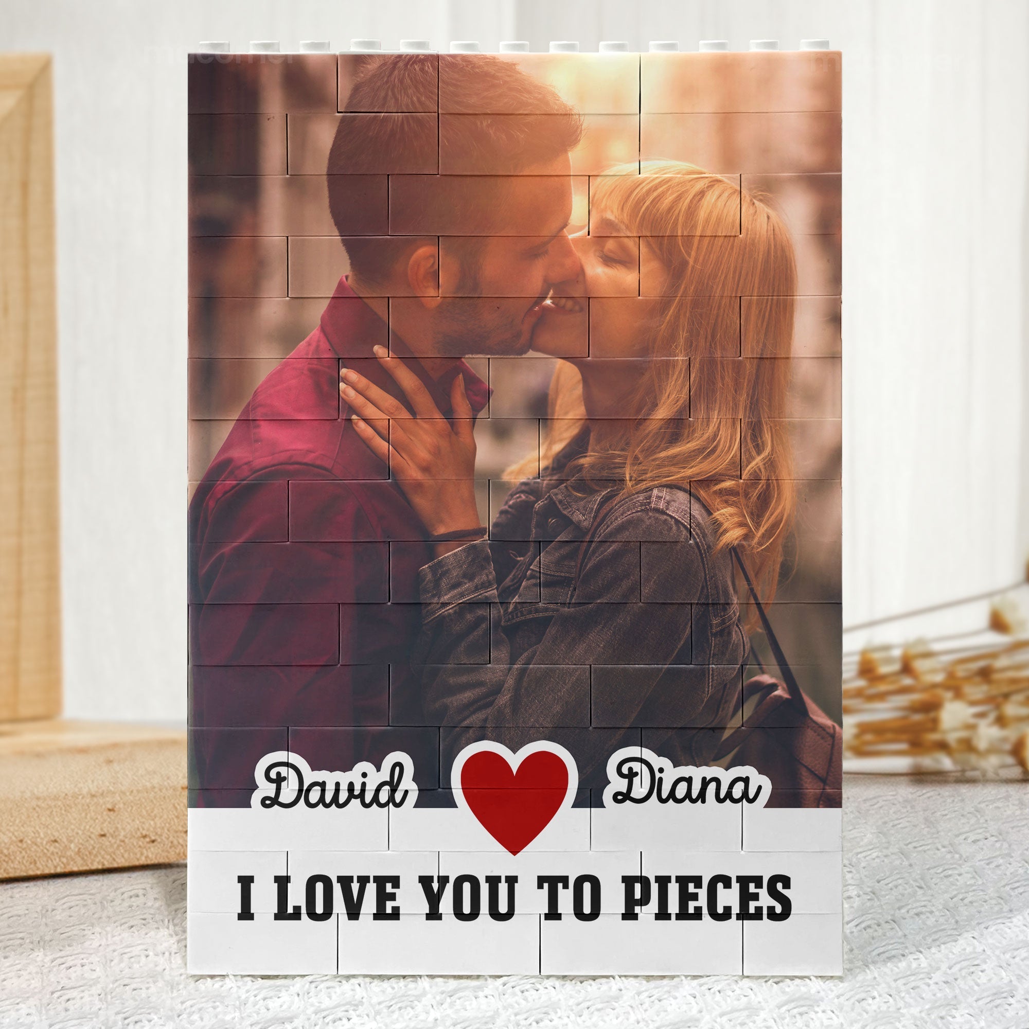Personalized Photo Building Brick - I Love You To Pieces-CustomLove