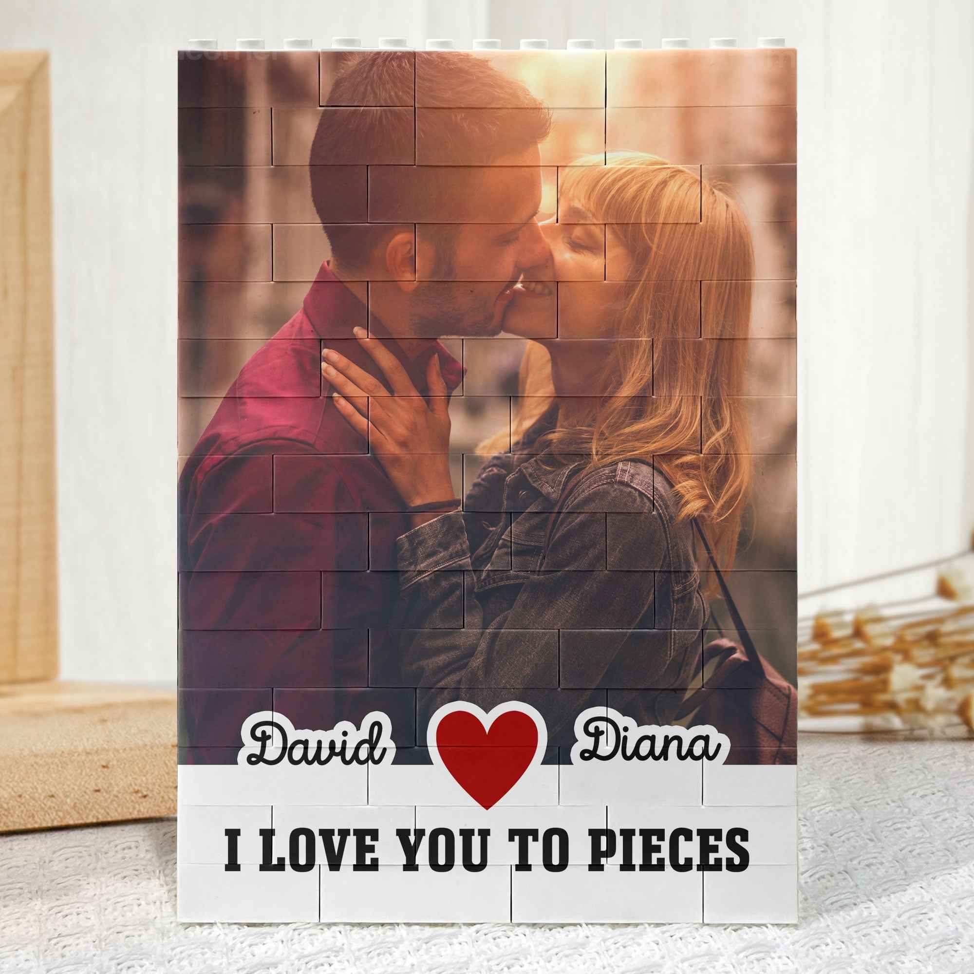 Personalized Photo Building Brick - I Love You To Pieces - CustomLove