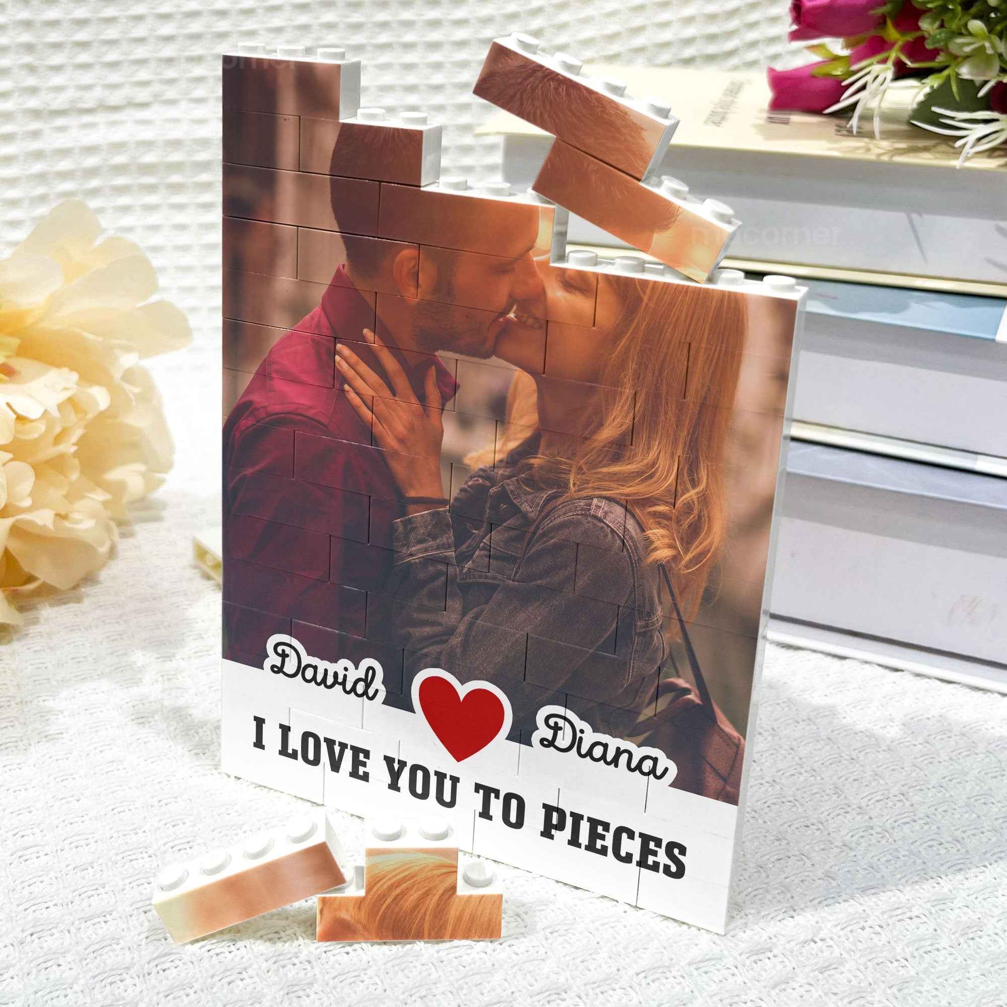 Personalized Photo Building Brick - I Love You To Pieces - CustomLove