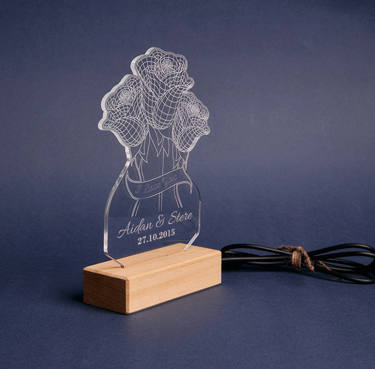 Personalized Night Light - Flowers-CustomLove