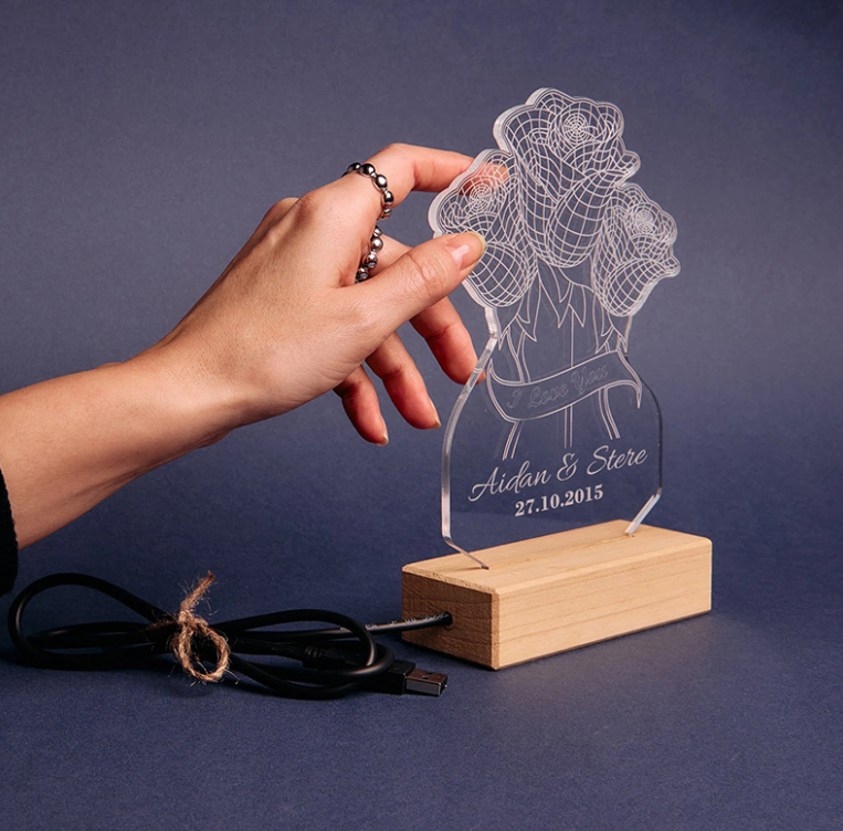 Personalized Night Light - Flowers-CustomLove