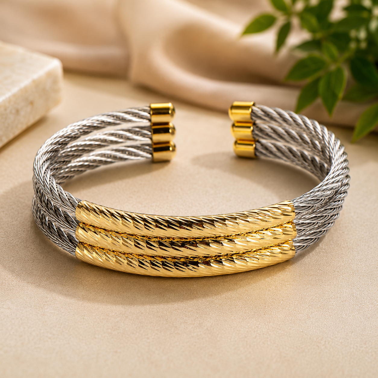 Men's Stainless Steel Cable Bracelet