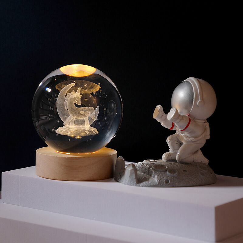 3D Carved Crystal Ball Night Light - CustomLove
