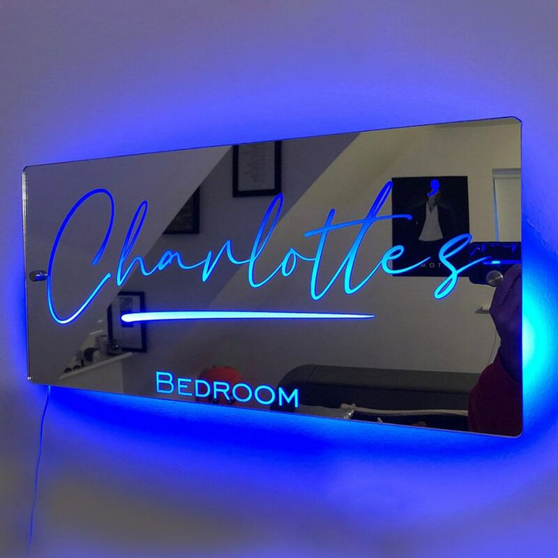 Personalized Led Light Emitting Mirror Night Light-CustomLove