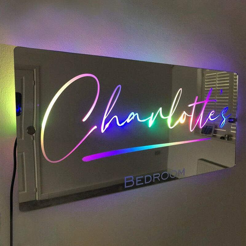 Personalized Led Light Emitting Mirror Night Light-CustomLove