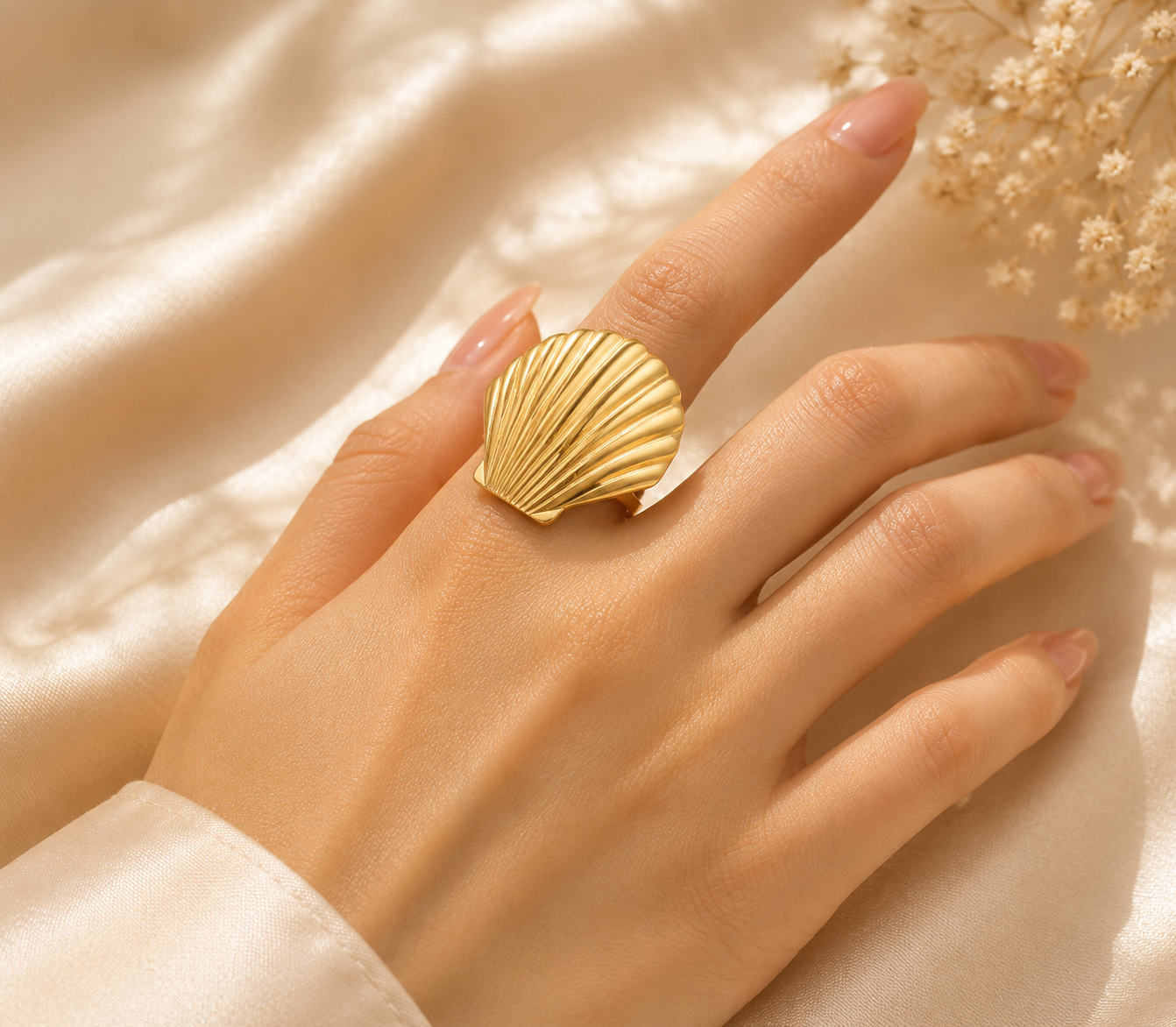 Oversized Gold Plated Boho Statement Ring for Women - CustomLove