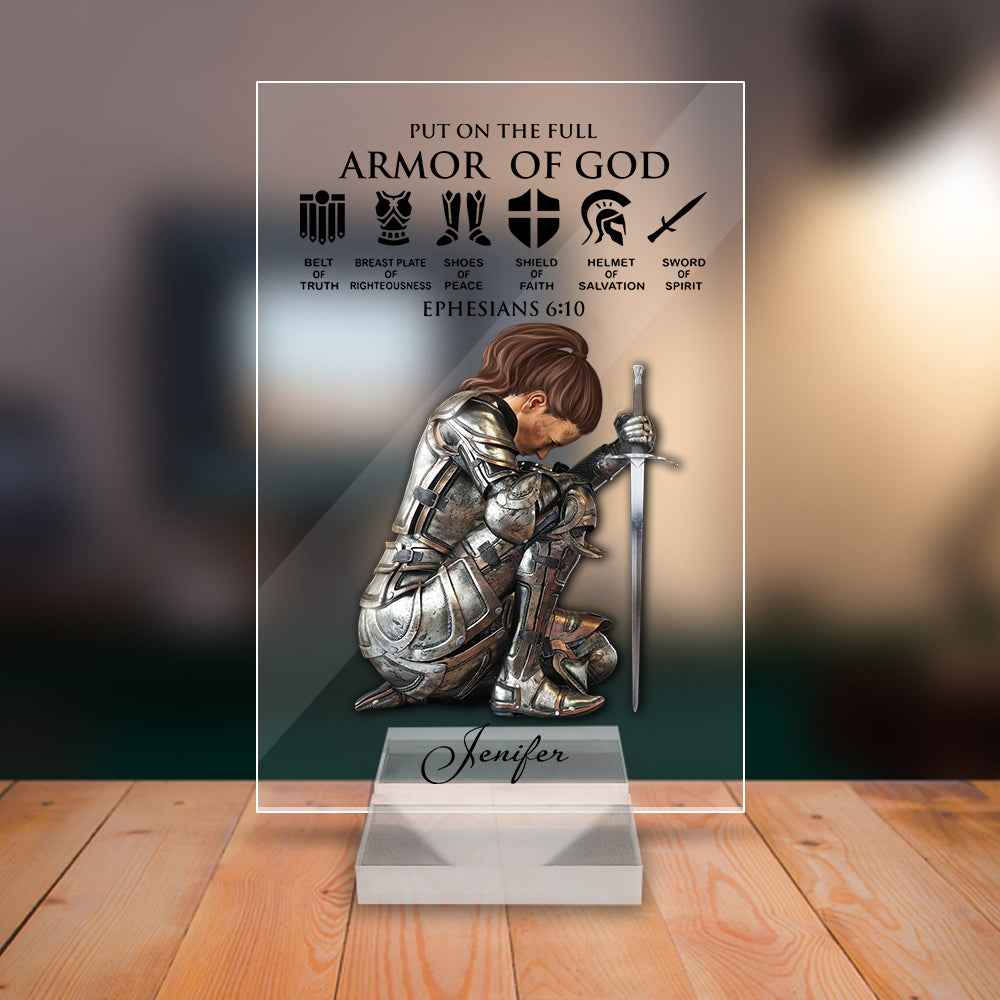 Personalized Woman Warrior - God Put On The Full Armor - CustomLove